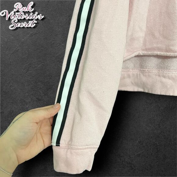 Preowned Victoria’s Secret PINK Long Sleeve Pull Over crop hoodie sweatshirt XS - Picture 2 of 6